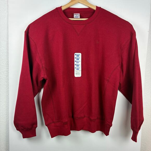 NWT VTG Russell Athletic Cardinal Red Crewneck Sweatshirt Men’s L Heavy Fleece - Picture 1 of 6